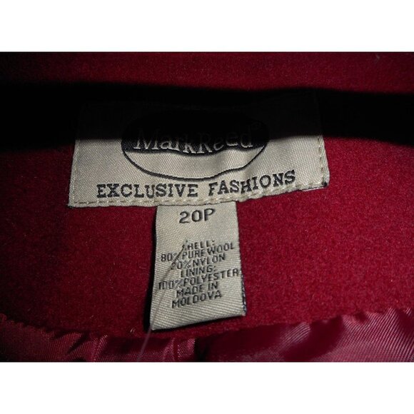 Brick Red Woman's Wool blend Lined Coat Size 20P - Picture 3 of 4